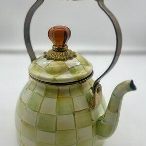 MacKenzie-Childs Parchment Check 2 Quart Tea Kettle